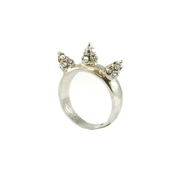 TRIPLE CRYSTAL SPIKES RING - product image  