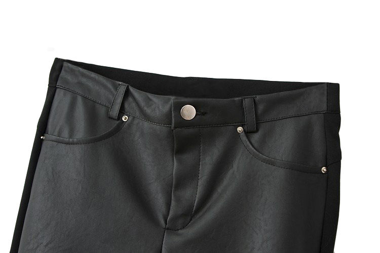 LEATHER PANELLED SKINNY TROUSERS - product image  