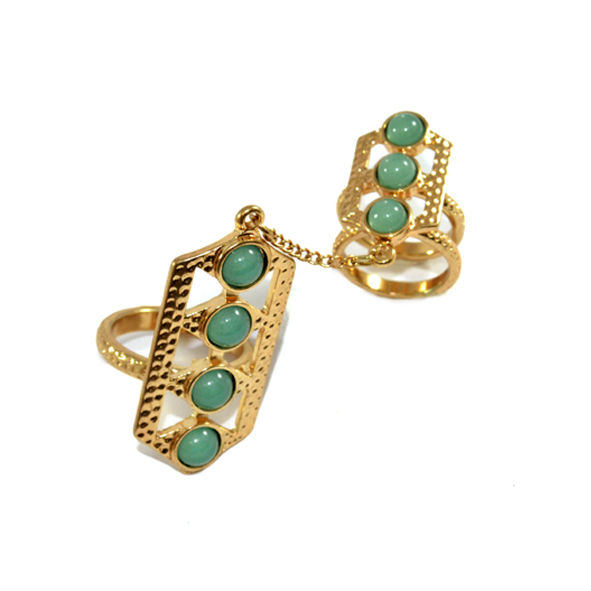 CRYSTAL DOUBLE KNUCKLE RING - product image  