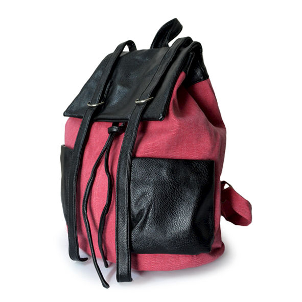 CANVAS WITH LEATHER LOOK BAG - product image  