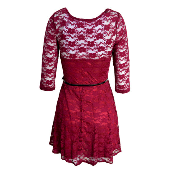 LACE DRESS WITH BELT - product image  
