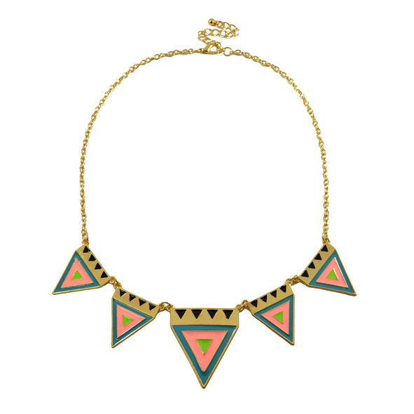 MULTI AZTEC TRIANGLES NECKLACE - product image  