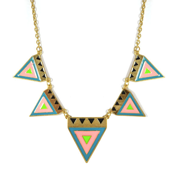 MULTI AZTEC TRIANGLES NECKLACE - product image  