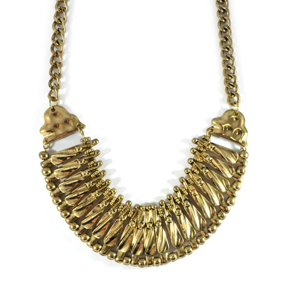 BEADED TEXTURE BIB NECKLACE - product image  
