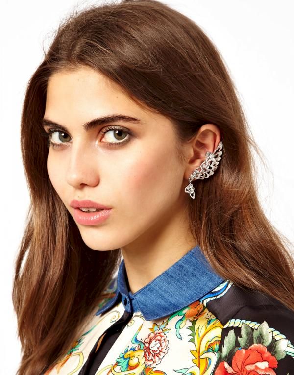 WING EAR CUFF WITH CRYSTALS - product image  