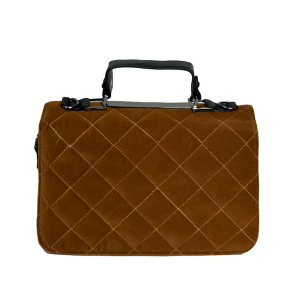 VELVET QUILT AND LOCK CROSS BODY BAG - product image  