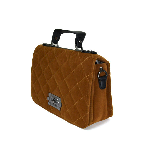 VELVET QUILT AND LOCK CROSS BODY BAG - product image  