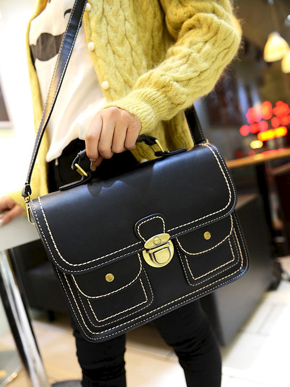 VINTAGE DOUBLE POCKET SATCHEL BAG - product image  