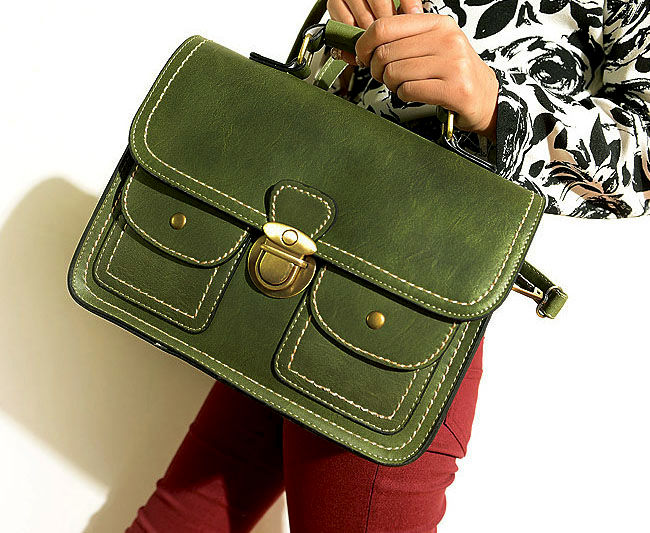 VINTAGE DOUBLE POCKET SATCHEL BAG - product image  