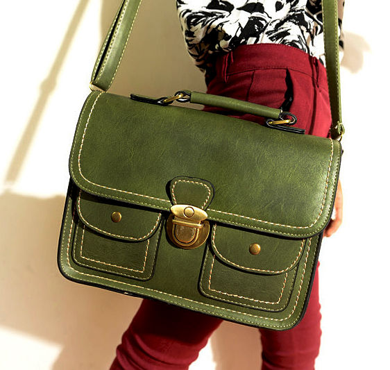 VINTAGE DOUBLE POCKET SATCHEL BAG - product image  
