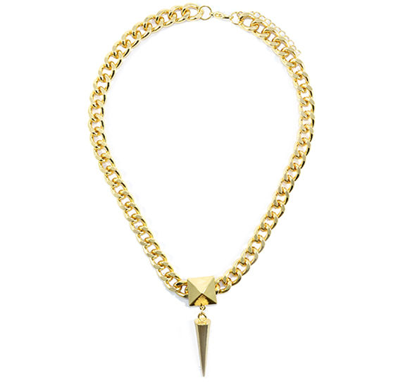 PYRAMID AND SPIKE PENDANT NECKLACE - product image  
