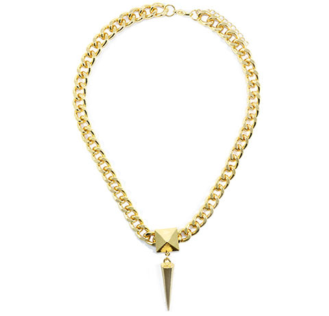 PYRAMID,AND,SPIKE,PENDANT,NECKLACE