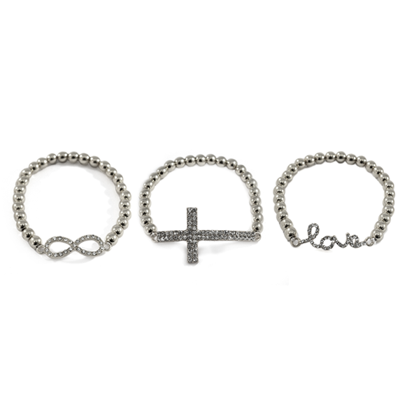 CRYSTAL CHARM WITH BEADS BRACELET - product image  