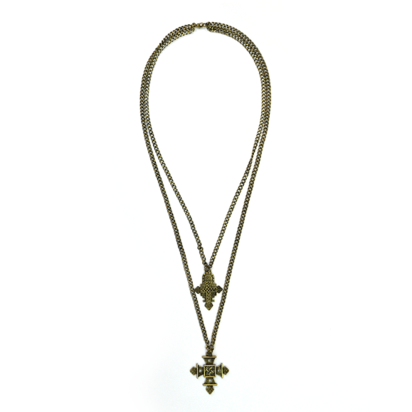 AZTEC PATTERN CROSS NECKLACE - product image  