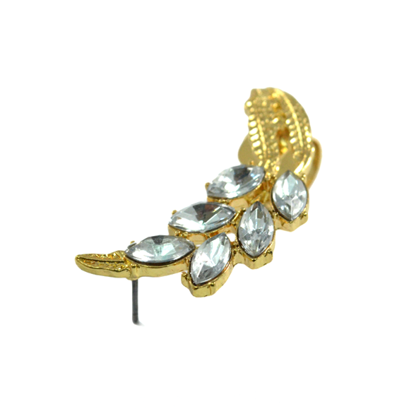 LEAF WITH CRYSTAL EAR CUFF - product image  