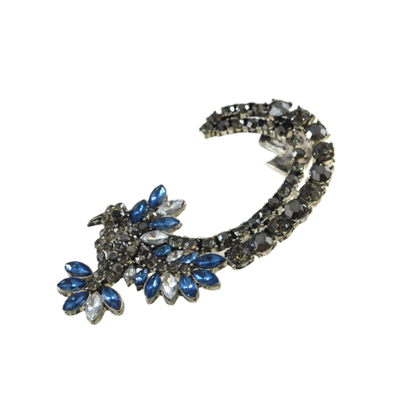 CRYSTAL LEAF AND BIRD EAR CUFF  - product image  