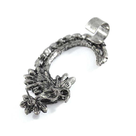 CRYSTAL LEAF AND BIRD EAR CUFF  - product image  