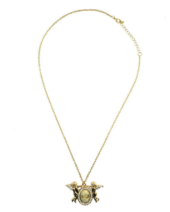 CRYSTAL ANGELS WITH LADY PENDANT NECKLACE - product image  