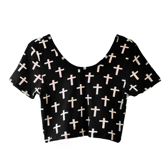 CROPPED CROSS TEE - product image  