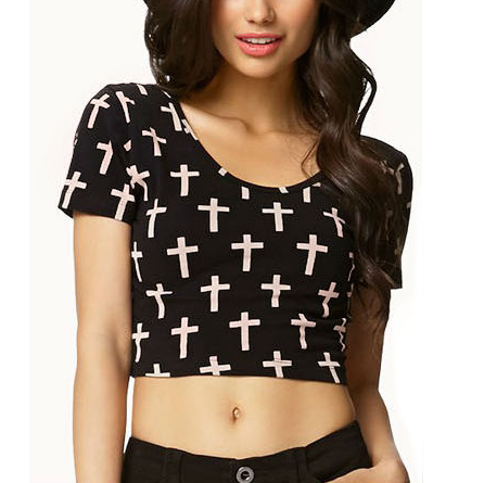 CROPPED CROSS TEE - product image  