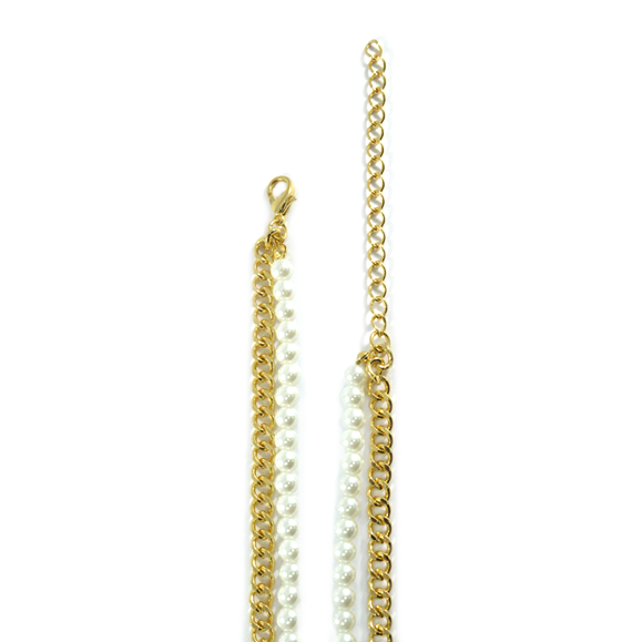 CRYSTAL WING WITH PEARLS NECKLACE - product image  