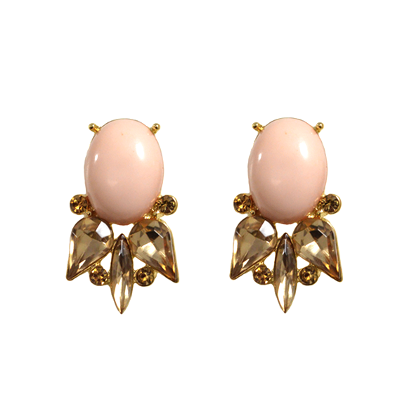 OVAL WITH CRYSTAL EARRINGS  - product image  