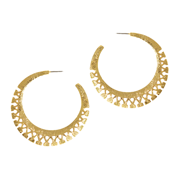 PATTERNED CUT HOOP EARRINGS - product image  