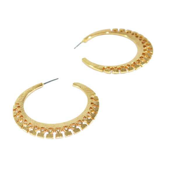 PATTERNED CUT HOOP EARRINGS - product image  