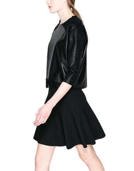 FAUX LEATHER WITH LACE TOP - product image  