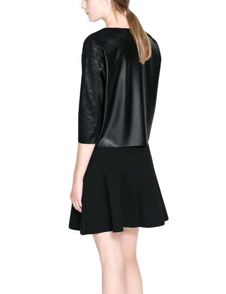 FAUX LEATHER WITH LACE TOP - product image  