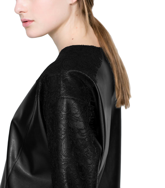 FAUX LEATHER WITH LACE TOP - product image  