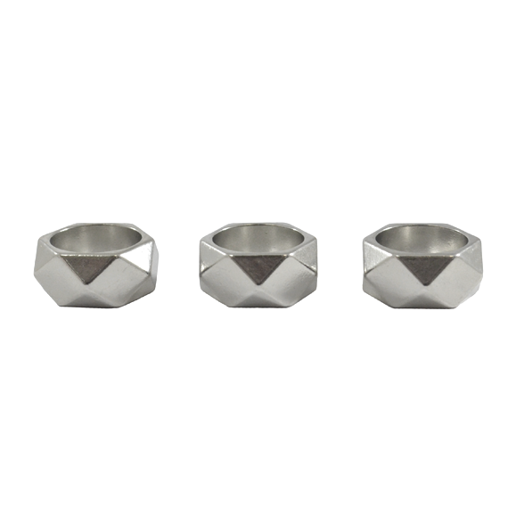 SILVER TONE PYRAMID STUD RING SET - product image  