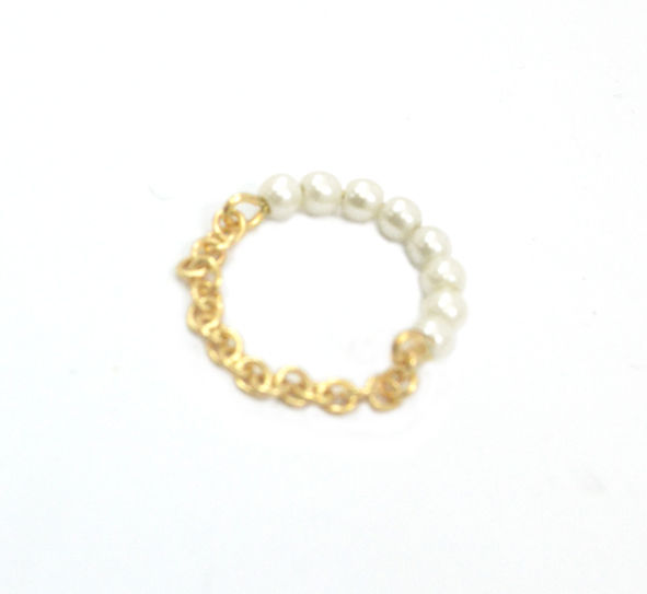 PEARL AND CHAIN RING - product image  