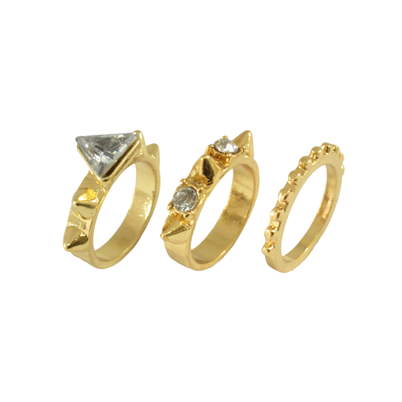 CRYSTAL WITH SPIKE RING SET - product image  