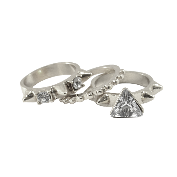 CRYSTAL WITH SPIKE RING SET - product image  
