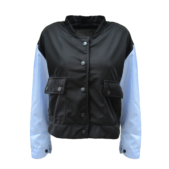 STRIPES SLEEVES BASEBALL JACKET - product image  