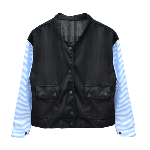 STRIPES SLEEVES BASEBALL JACKET - product image  