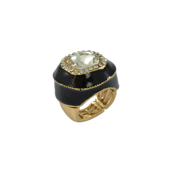 BLOCK CRYSTAL CHUNKY RING - product image  
