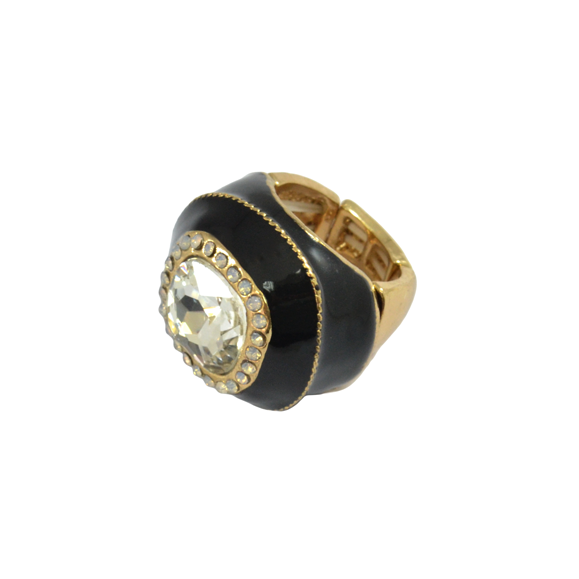 BLOCK CRYSTAL CHUNKY RING - product image  