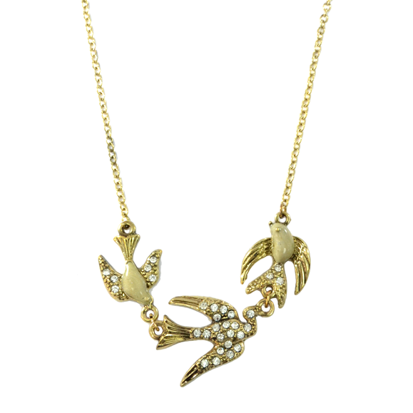 CRYSTAL LOVE BIRDS NECKLACE - product image  