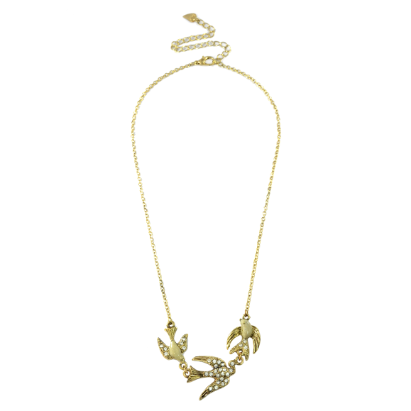 CRYSTAL LOVE BIRDS NECKLACE - product image  