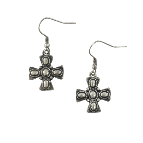 DOTTED CROSS EARRINGS - product image  