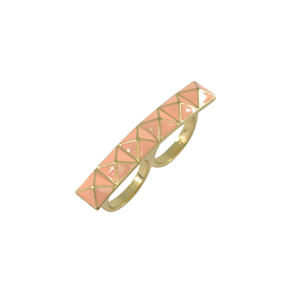 PINK PYRAMID DOUBLE RING - product image  