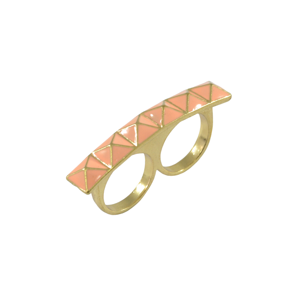 PINK PYRAMID DOUBLE RING - product image  