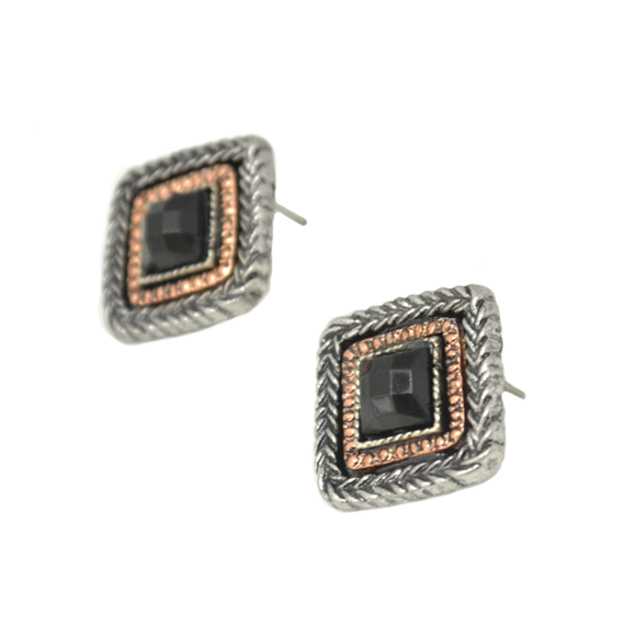 SQUARE CRYSTAL EARRINGS - product image  