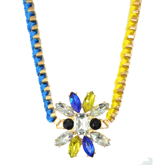 CRYSTAL FLORAL CHARM NECKLACE - product image  