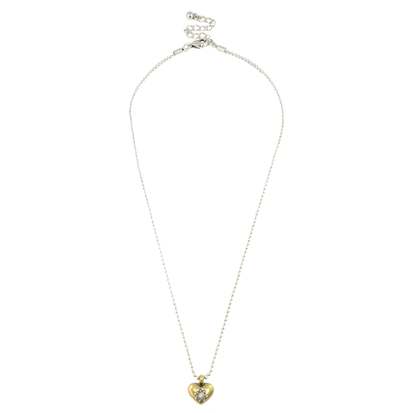VINTAGE CRYSTAL HEART CHARM NECKLACE - product image  