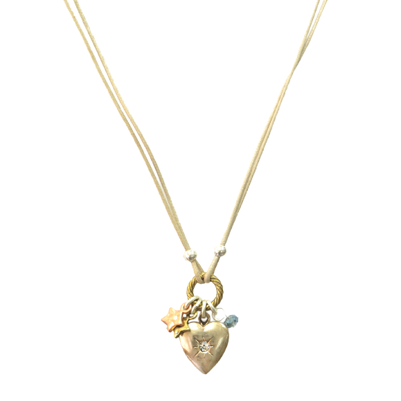 HEART WITH MINI STARS CHARM NECKLACE - product image  
