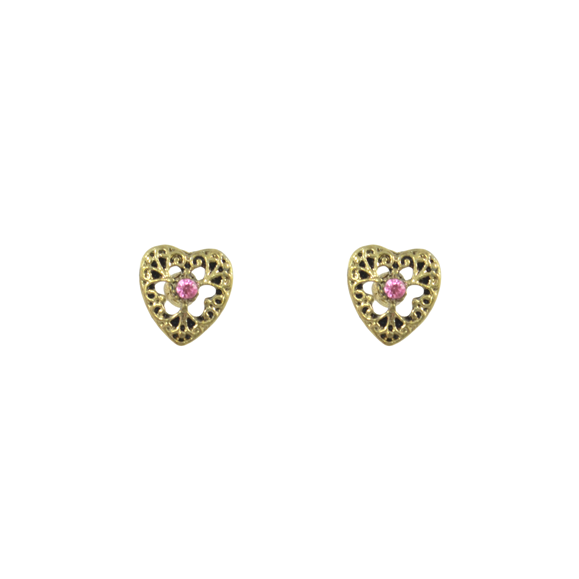 CUTOUT PATTERN HEART EARRINGS - product image  