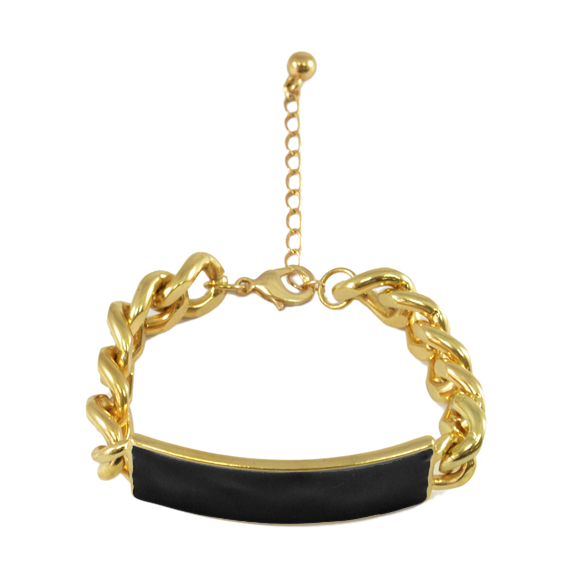 BLACK CHARM CHUNKY CHAIN BRACELET - product image  